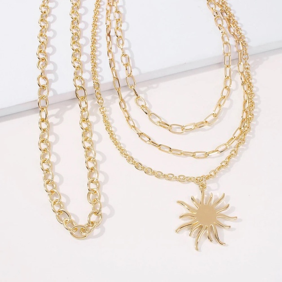 Multi-layer Golden Sun Necklace - Picture 4 of 6